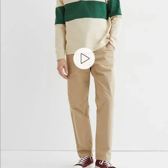 H&M Cotton Chino Khaki size 32x30 NEW - Picture 3 of 9